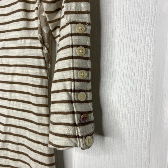 Postmark Anthropologie Mixed Print T-shirt Size XS Beige Ivory Polka Dot Stripe - Picture 4 of 11
